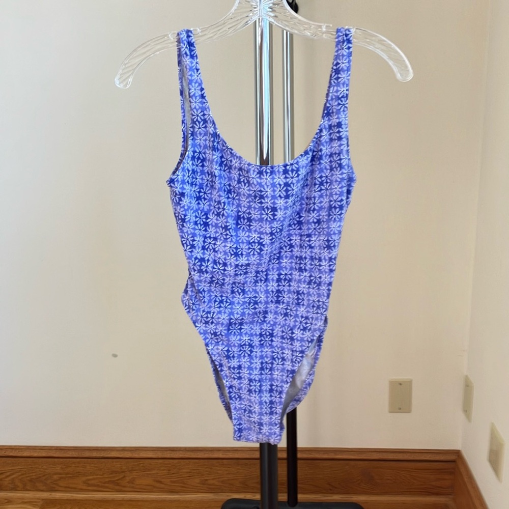 Purple Patterned One-Piece Swimsuit